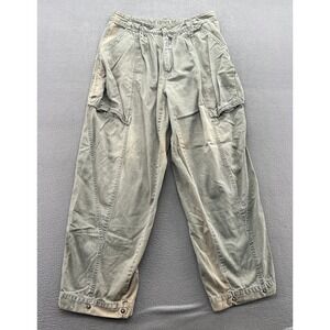 VTG Forenza Pants Womens Sz 14 High Waisted Cargo Pants Olive Green Cotton Baggy